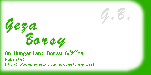 geza borsy business card